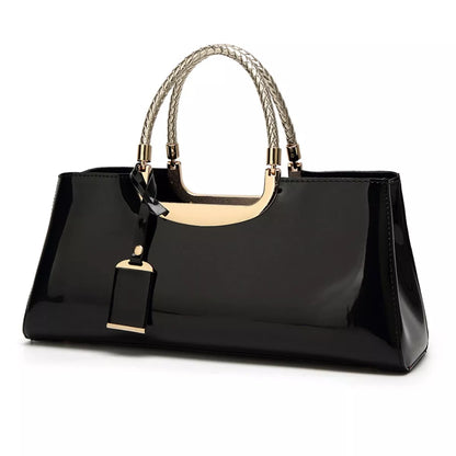Patent Leather Handbag with Top Handle