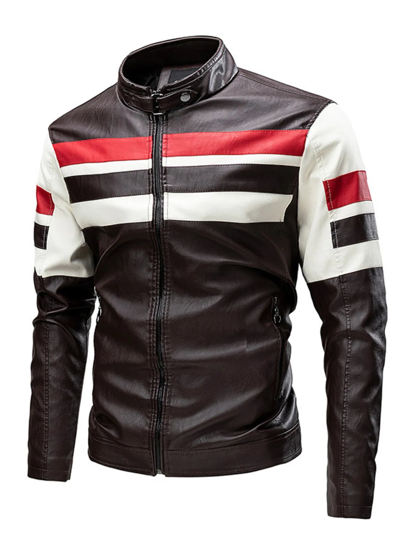 Men's Plus Size Contrast Zip Up Jacket