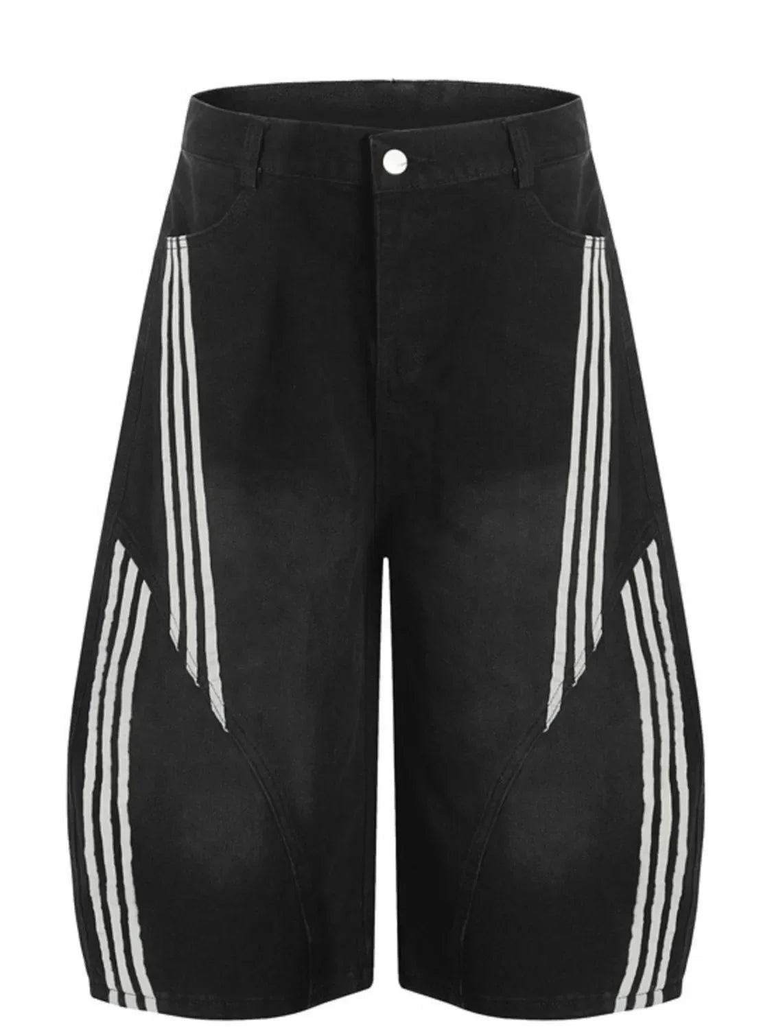 Men's Striped Loose Fit Denim Shorts