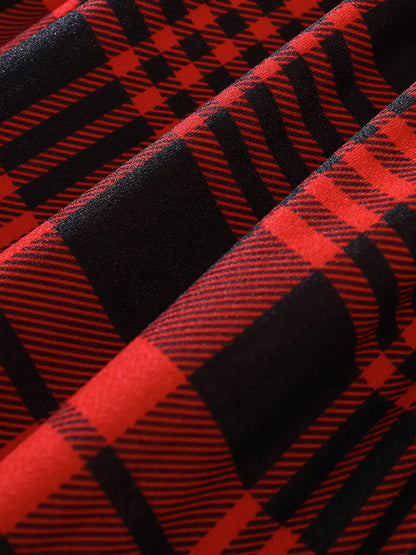 Children's Plaid Print Long Sleeve Dress