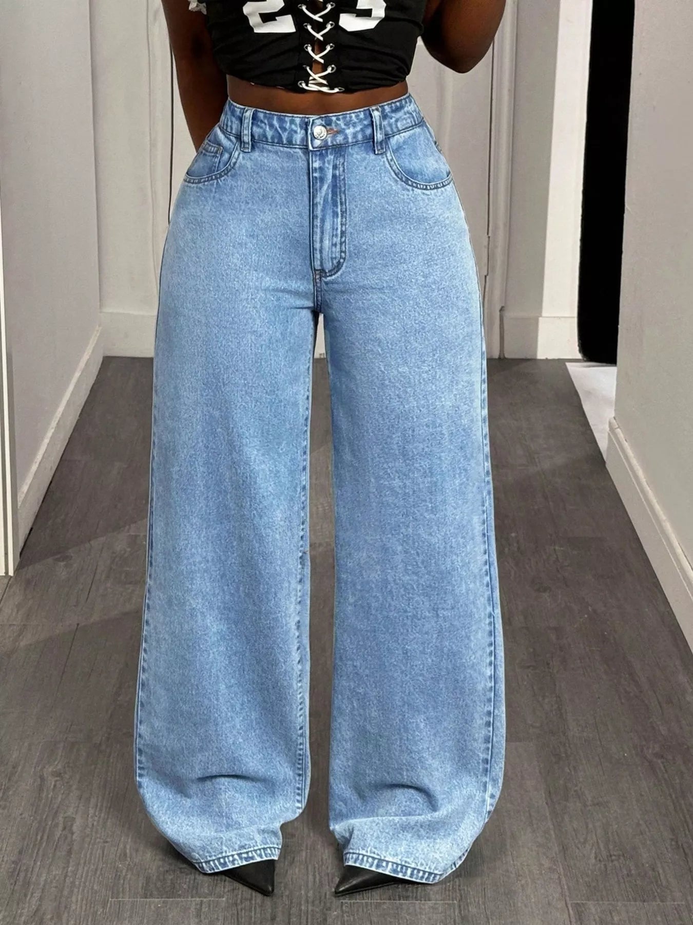GOOD LUCK Wide Leg Jeans
