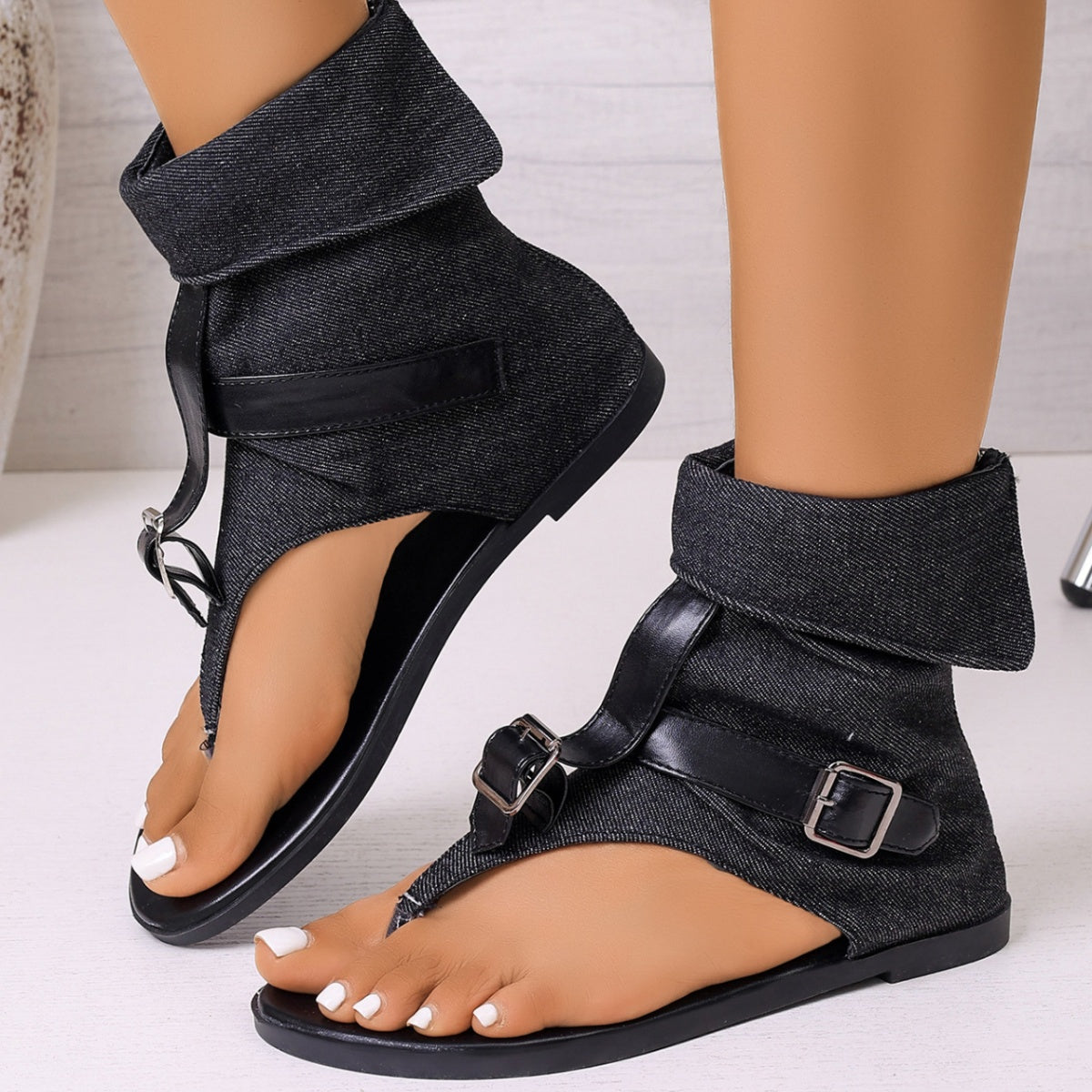 Toe post buckle sandals, view 8