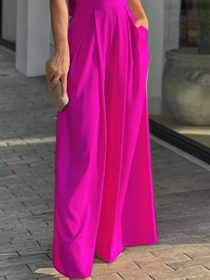 Puff Sleeve Wide Leg Jumpsuit