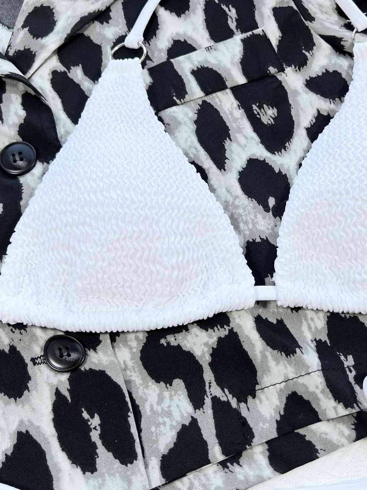 Textured halter bikini, view 7