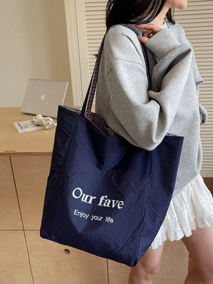 Plaid Pattern Tote Bag