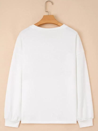 Embroidered Round Neck Sweatshirt