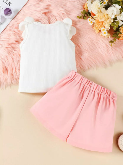 Children's Floral Top & Bow Skirt Set