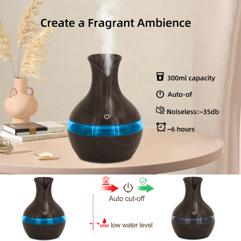Portable USB Humidifier Diffuser for Travel & Office 300ml