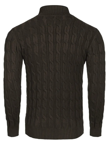 Men's Cable Knit Turtleneck Sweater