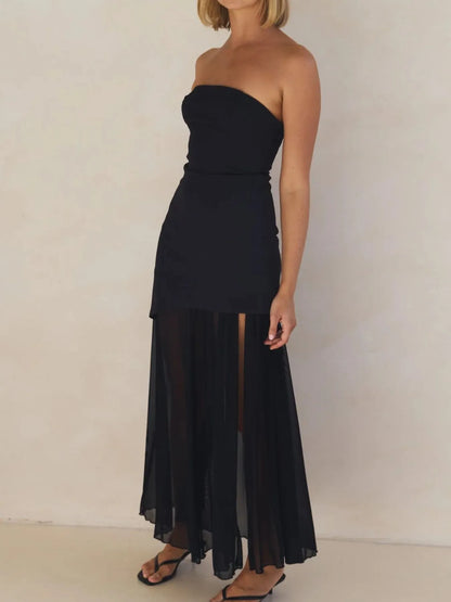 Layered Slit Tube Maxi Dress