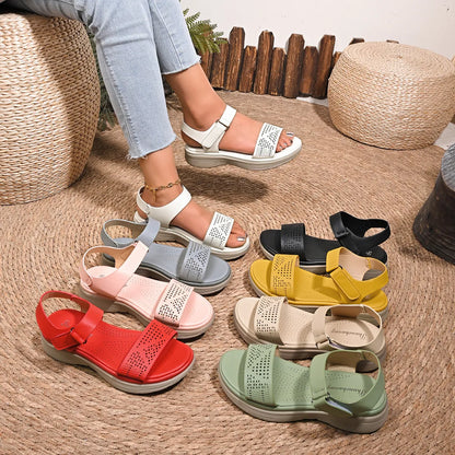 Hollow Out Open Toe Platform Sandals