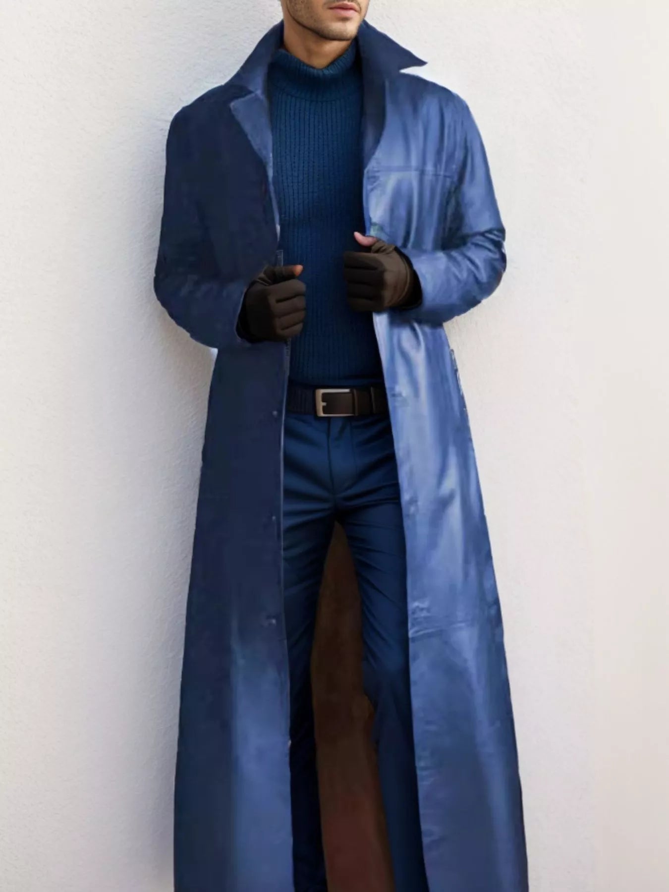 Men's Full Size Button Up Longline Jacket