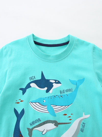 Children's Ocean Friends Tee and Plaid Shorts Set