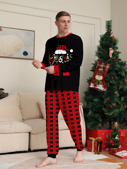 Matching Family Christmas Pajamas Set with Festive Graphic Plus Size