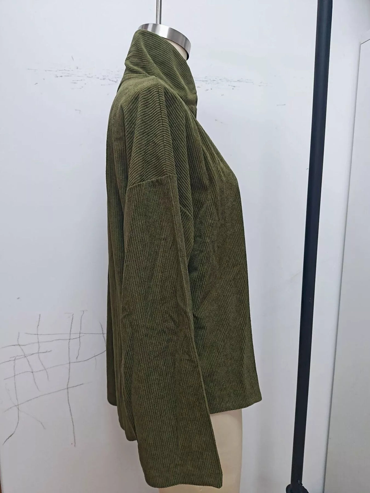 Plus size asymmetric corduroy jacket, view 7