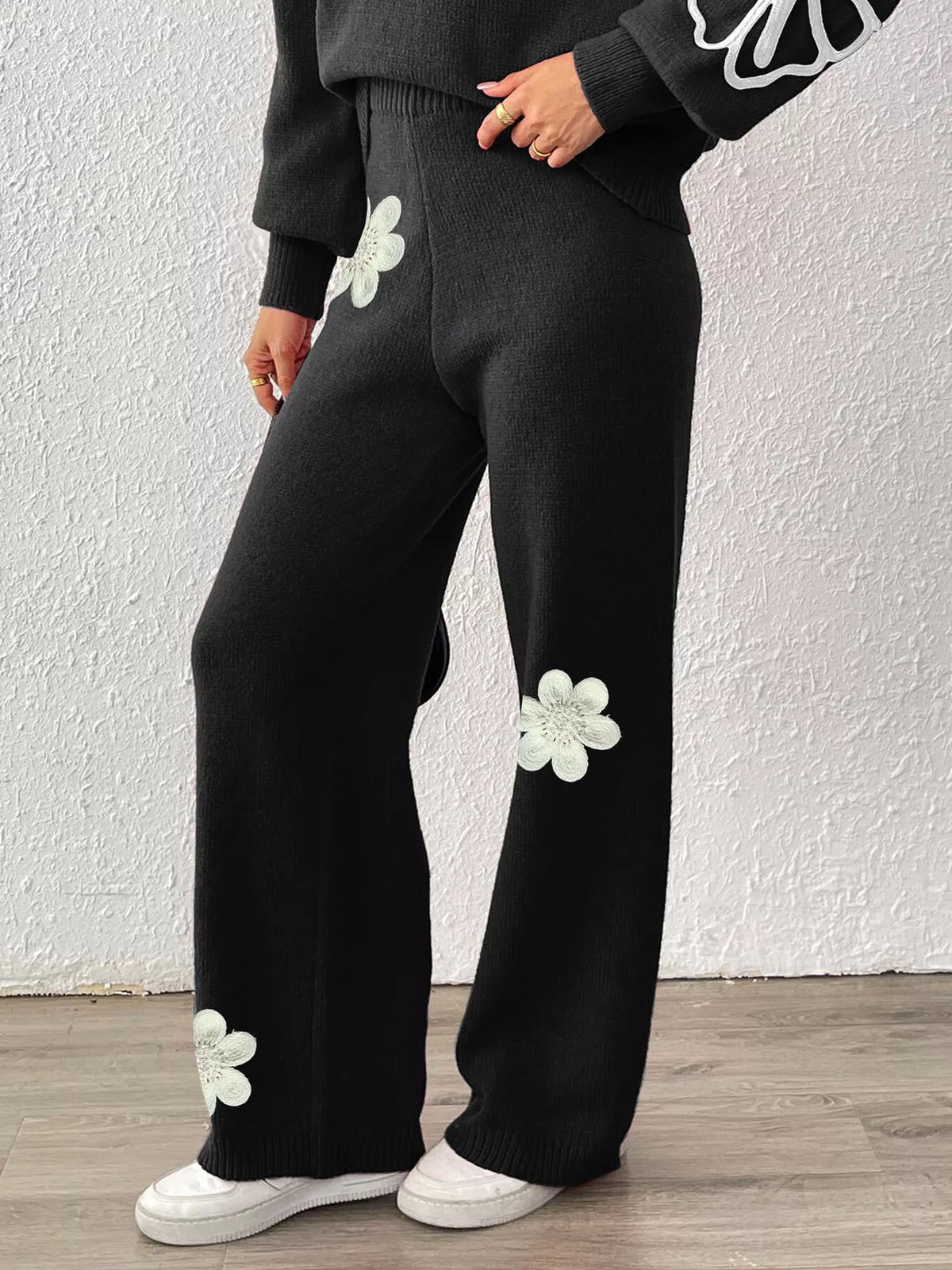 Plus size sweater pants, view 3