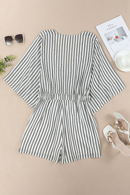 Tied Striped Romper