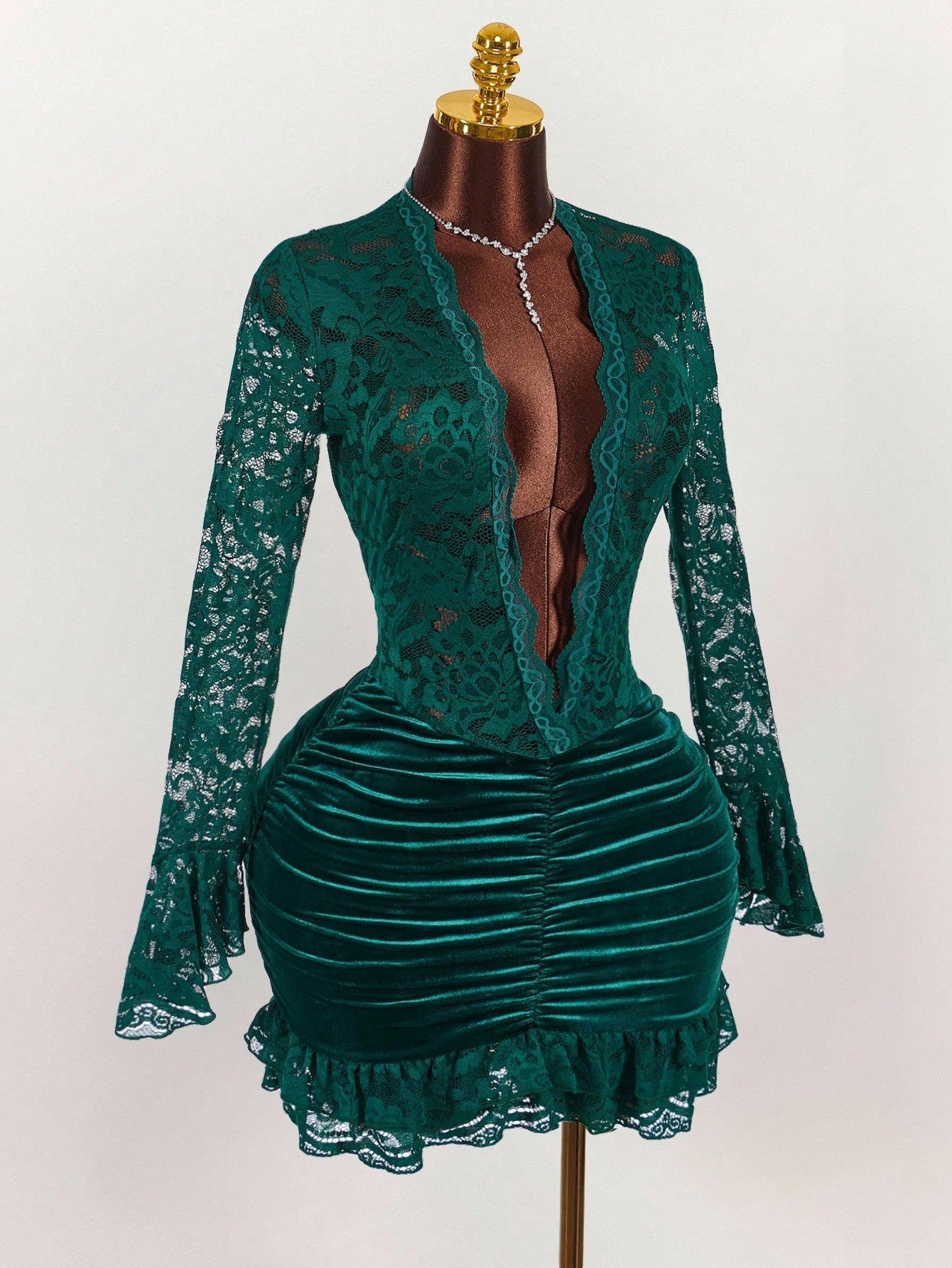 V-Neck Hip-Hugging Short Dress