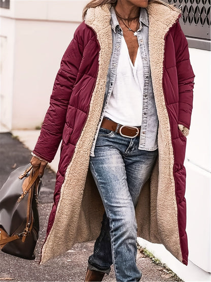 Plus Size Zip Up Hooded Coat
