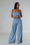 Strapless Denim Jumpsuit