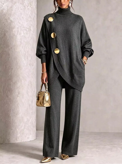 Turtleneck sweater and pants set, view 8