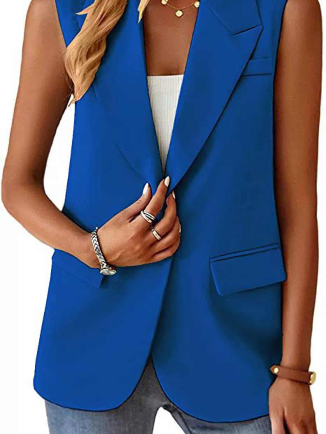 One Button Blazer Vest
