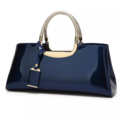 Patent Leather Handbag with Top Handle