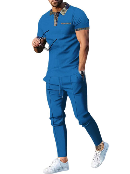 Men's Full Size Polo and Pants Set