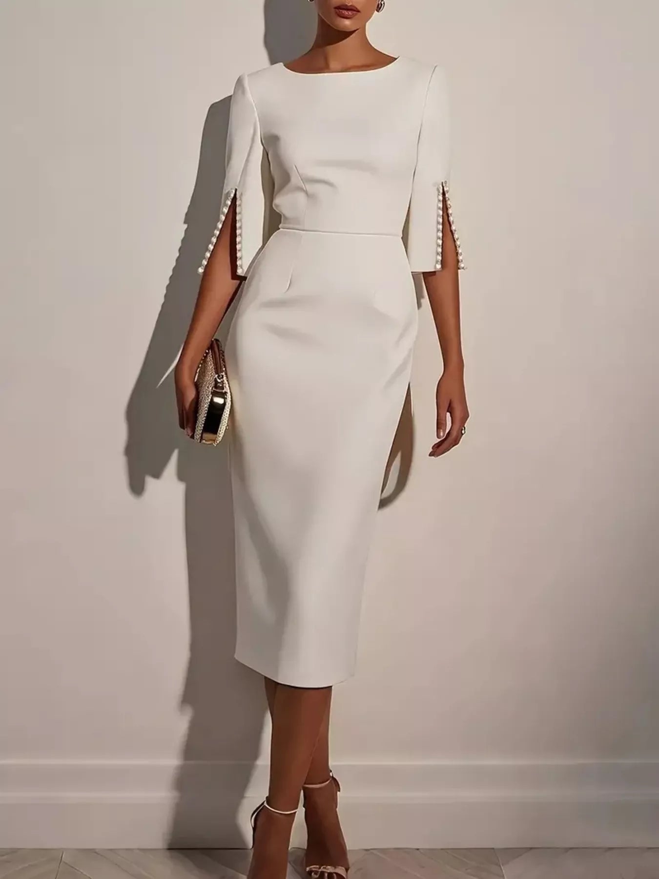 Slim-Fit Elegant Midi Dress