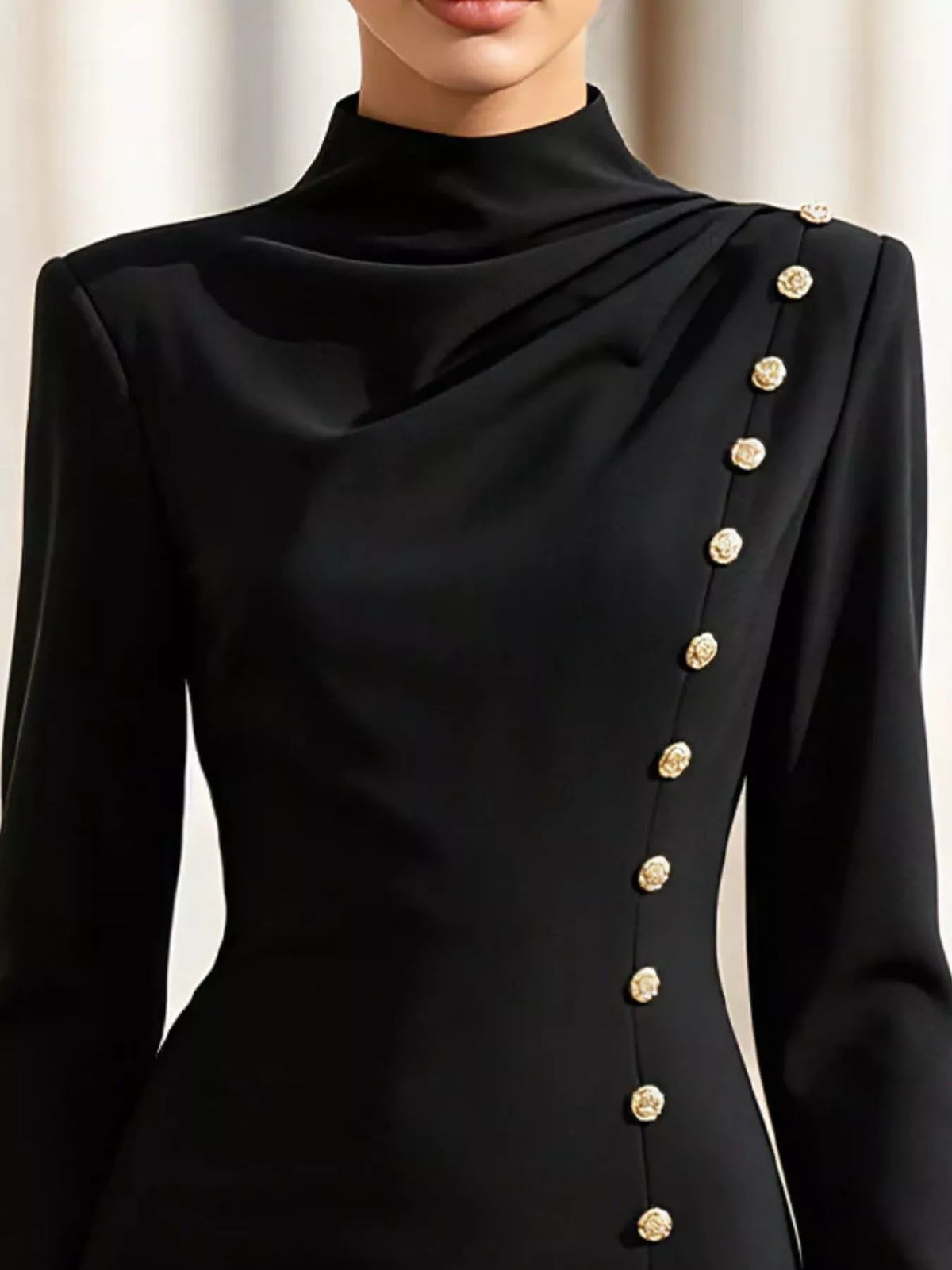 Plus size mock neck bodycon dress, view 6