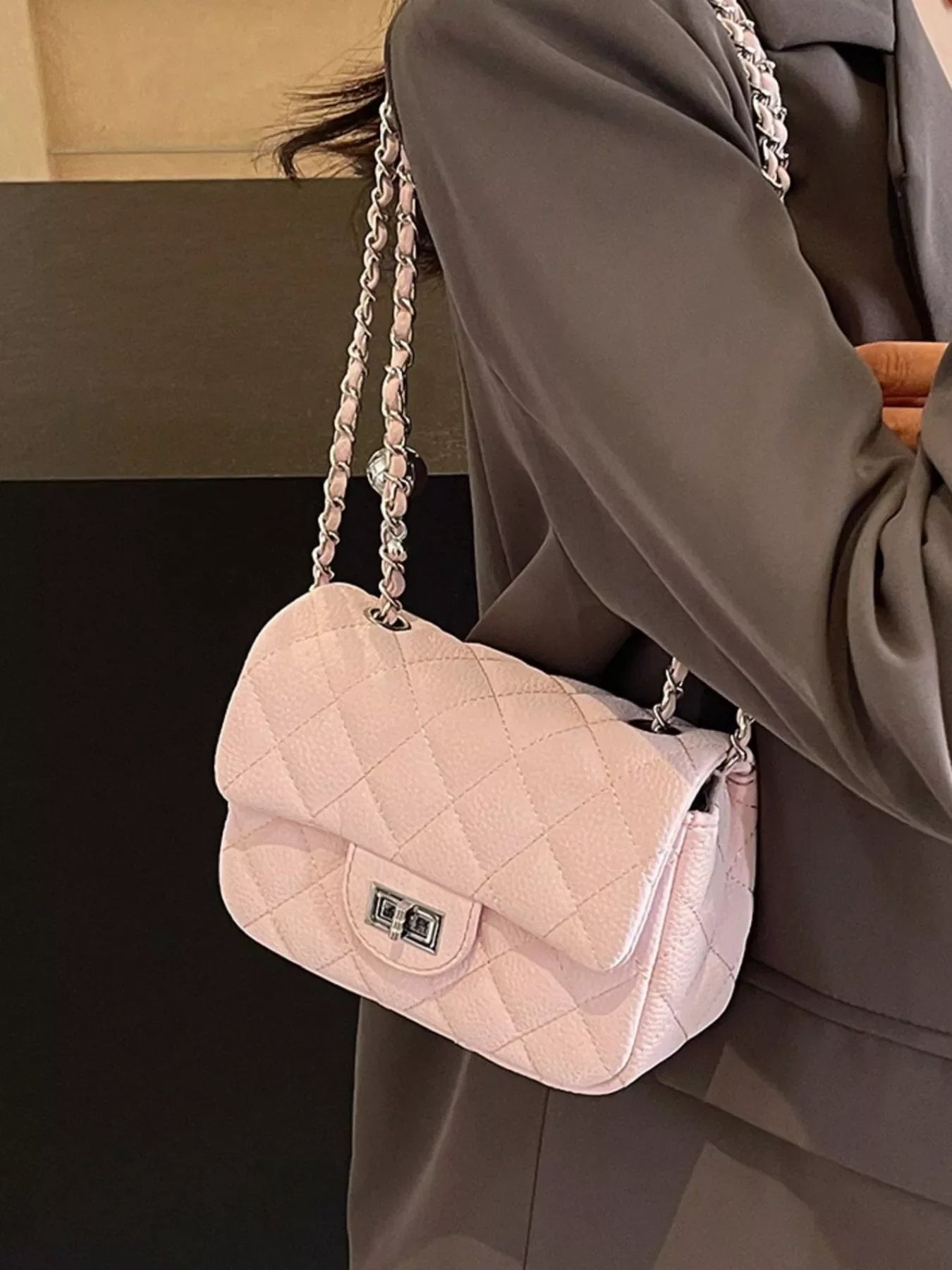 Quilted Chain Crossbody Bag