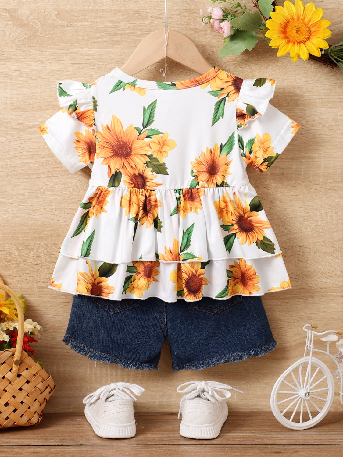 Children's Sunflower Shorts Set