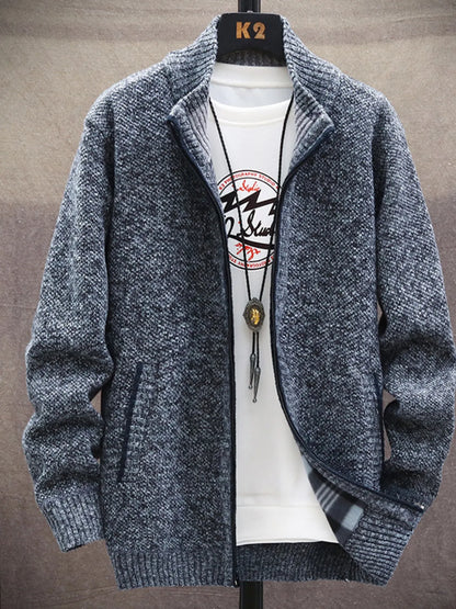 Men's Plus Size Zip Up Cardigan