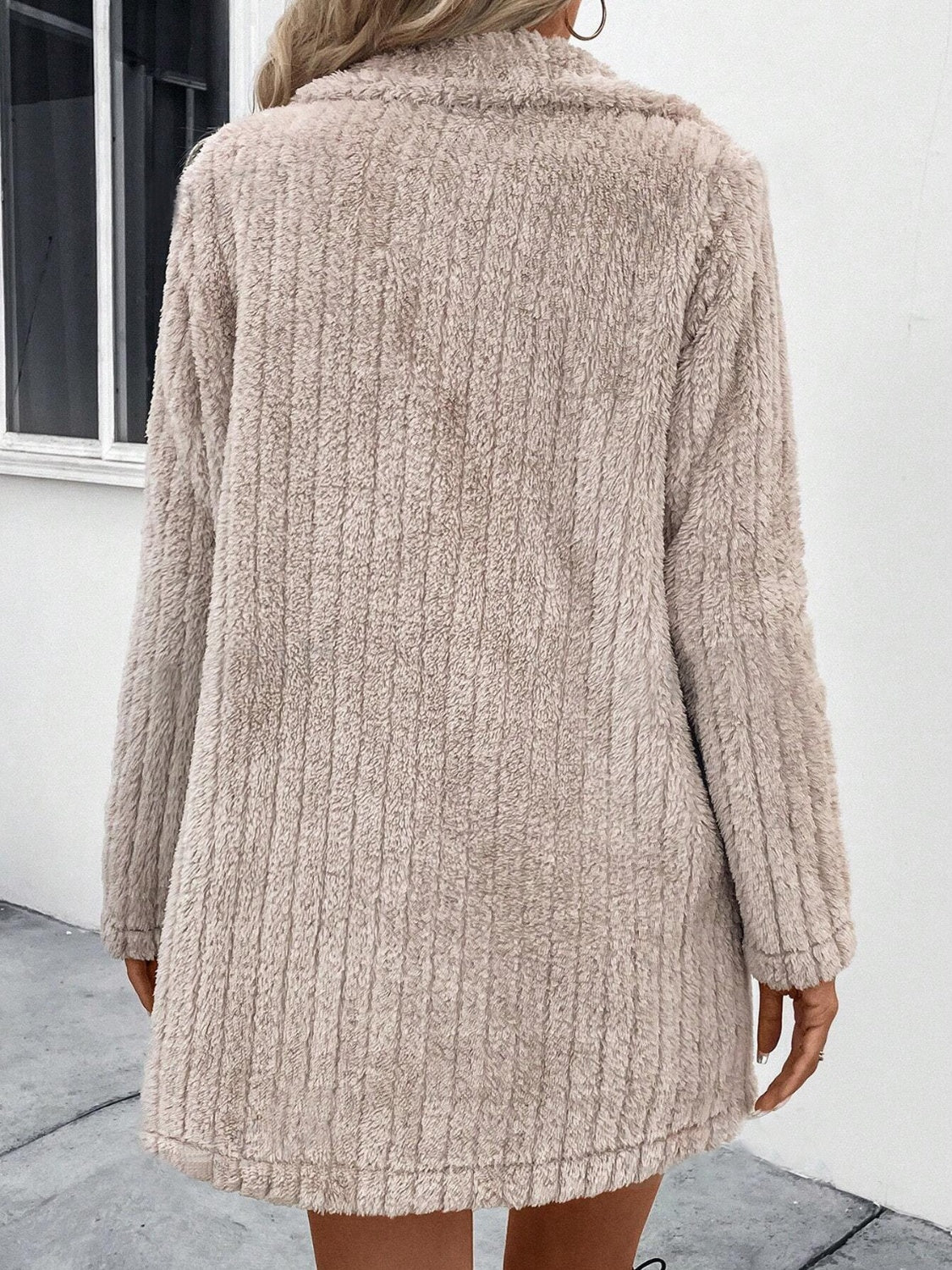 Fuzzy Long Sleeve Coat