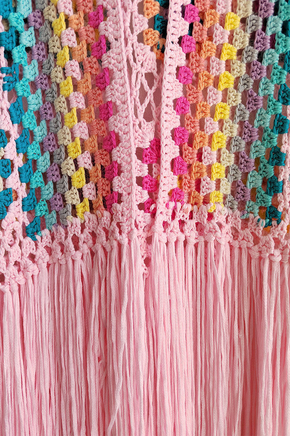 Fringe Crochet Long Sleeve Cardigan