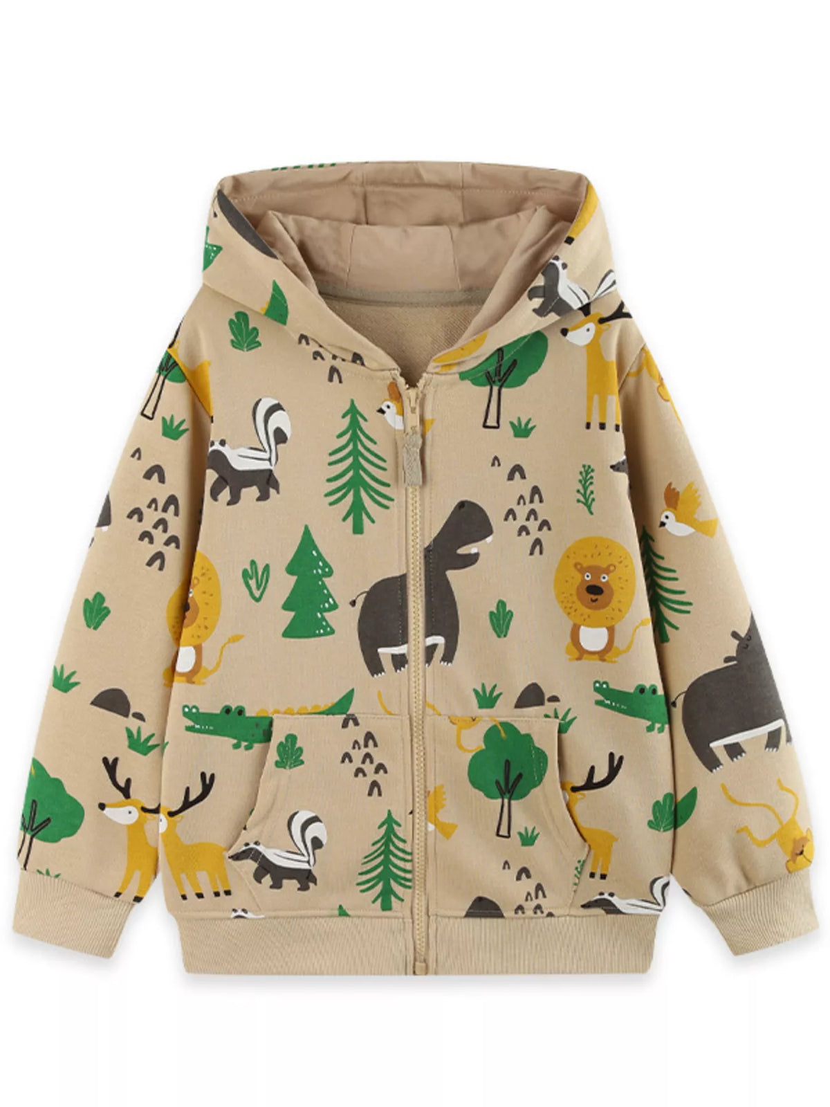 Kids' animal print hooded jacket, view 4