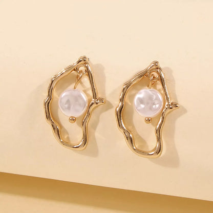 18K Gold-Plated Pearl Earrings