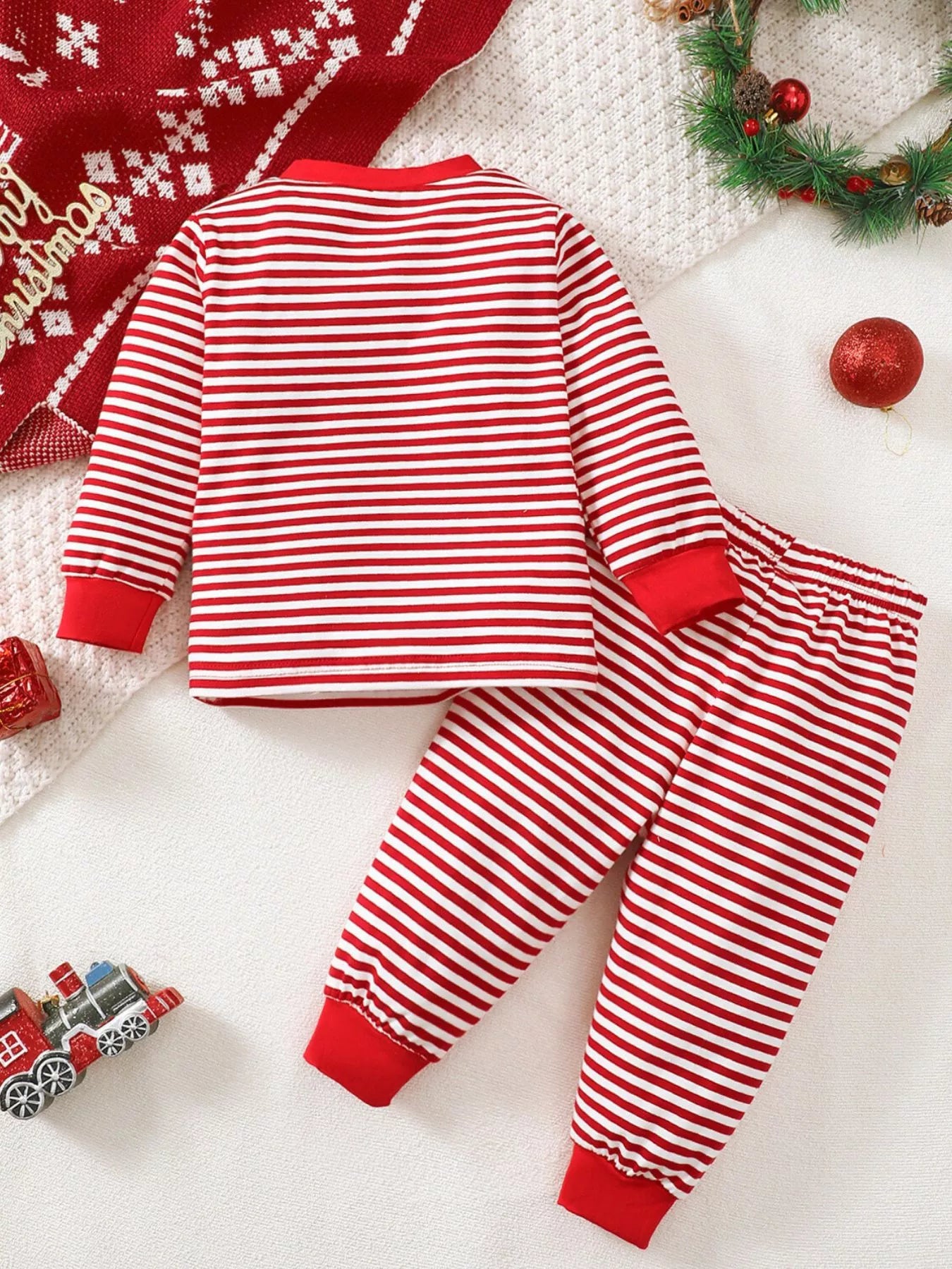Children's Christmas Santa Striped Pajama Set