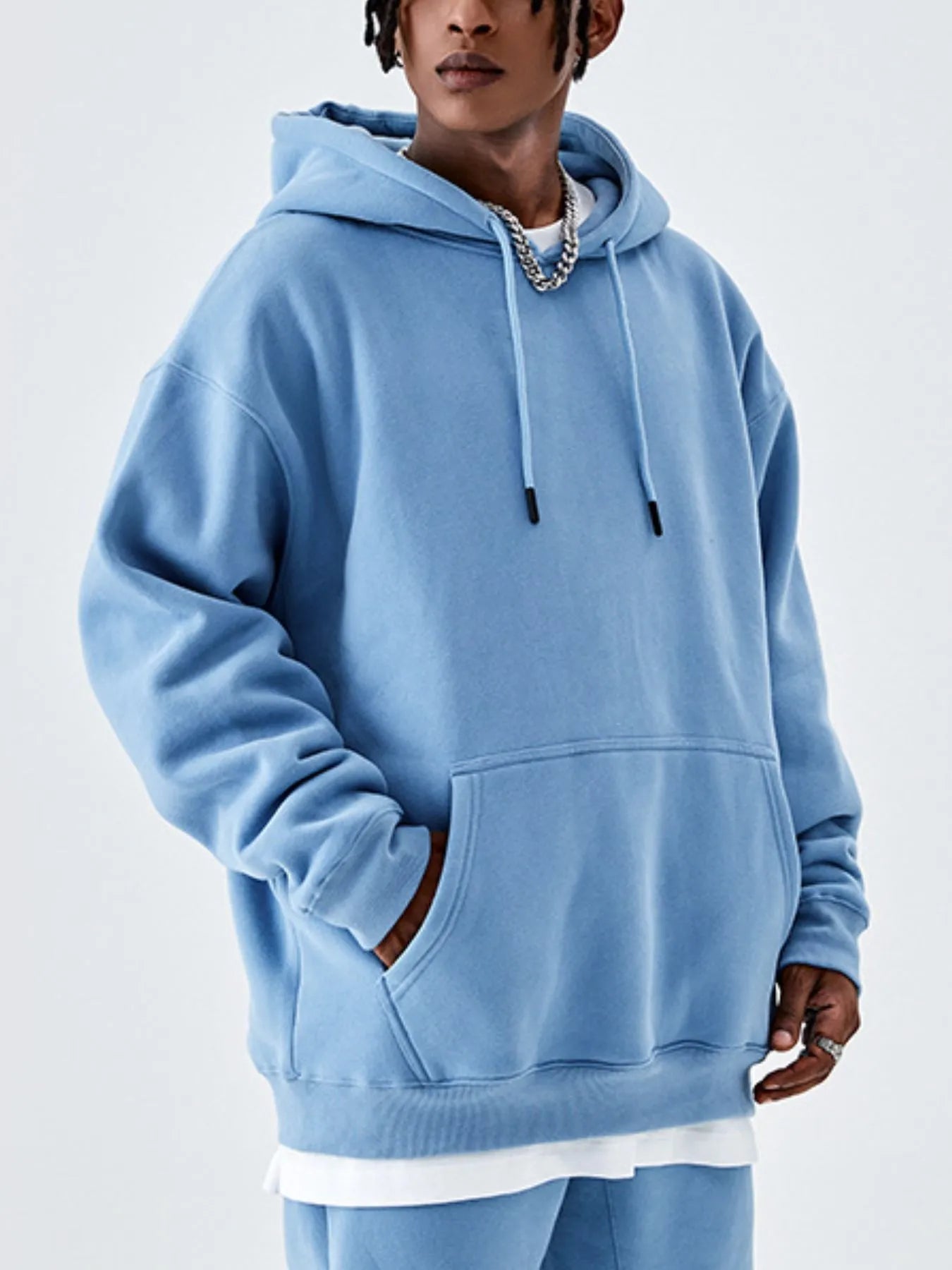 Men's Drawstring Drop Shoulder Hoodie