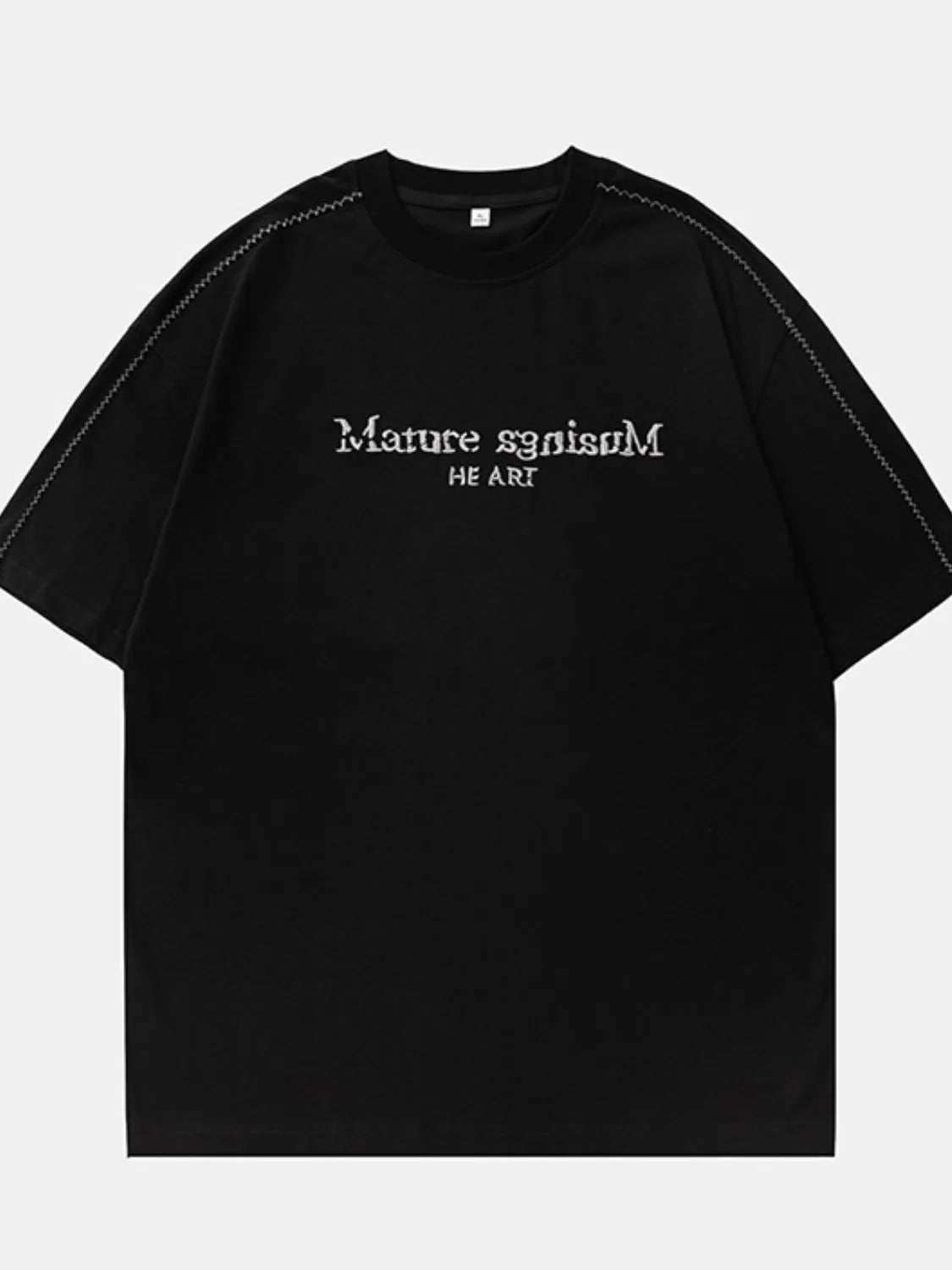 Letter Round Neck Half Sleeve T-Shirt