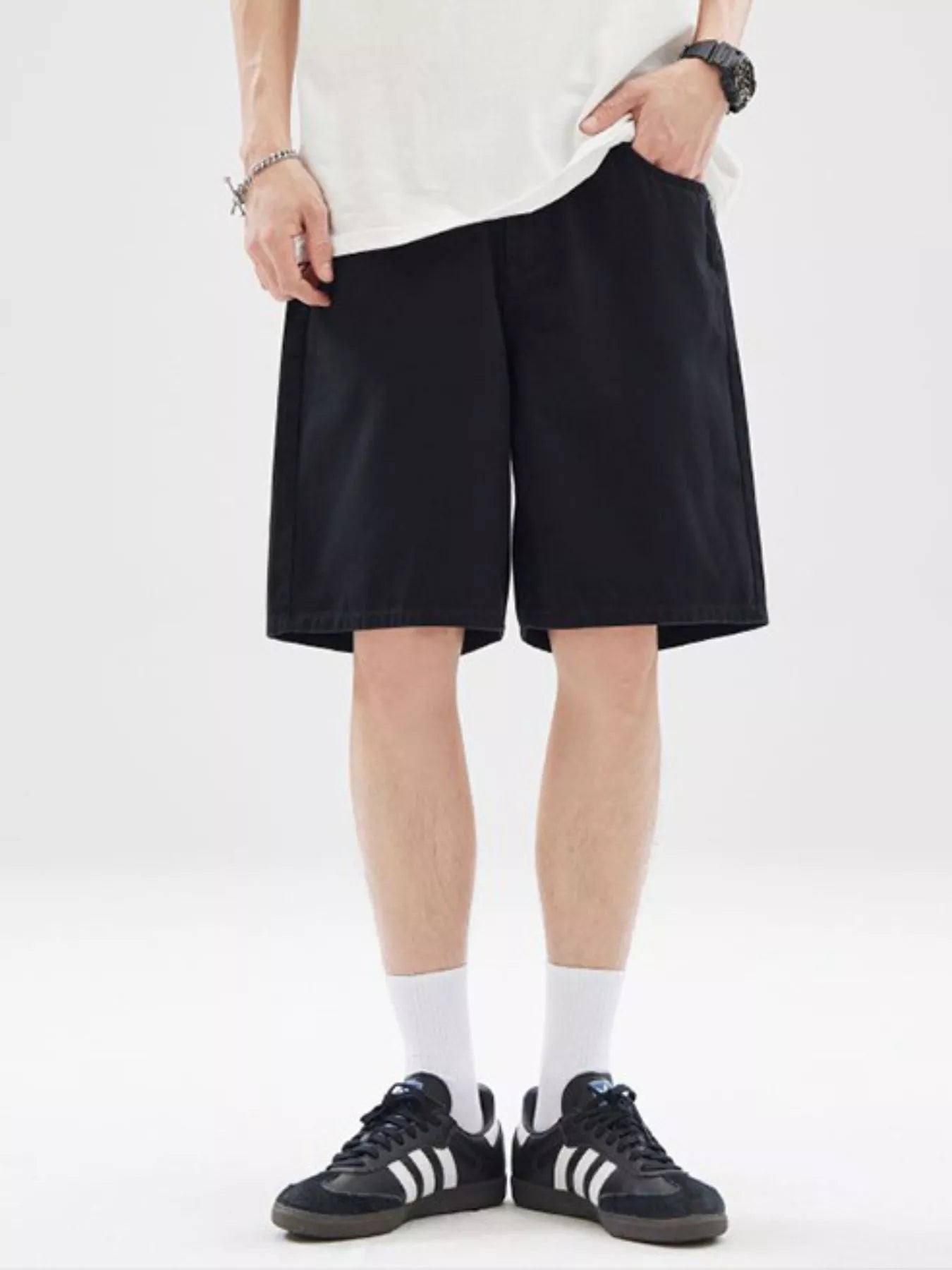 Men's Full Size Elastic Waistband Shorts