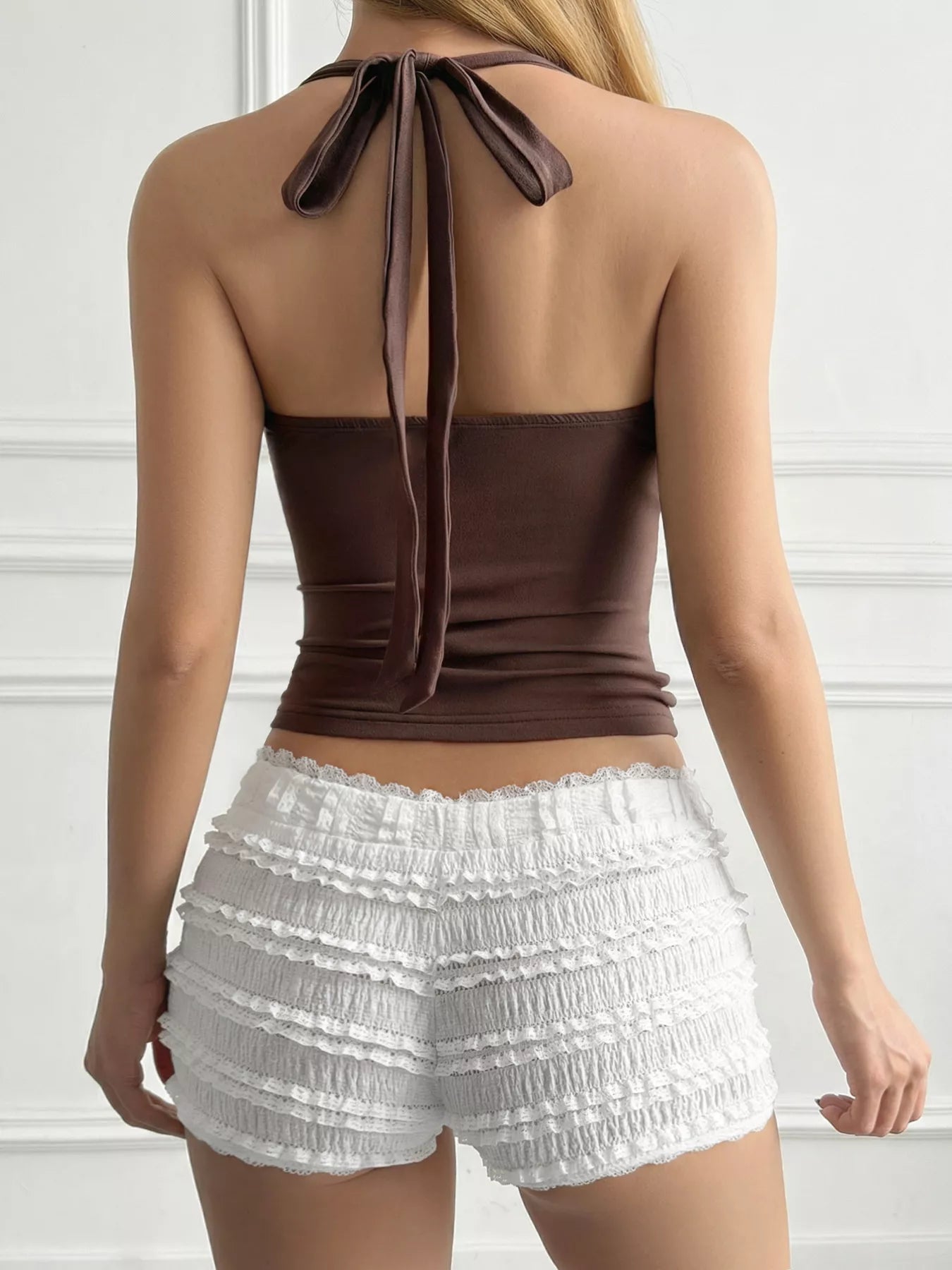 Ruched Halter Neck Cami