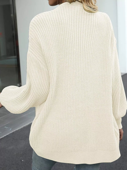 Open-Front Chunky Knit Cardigan