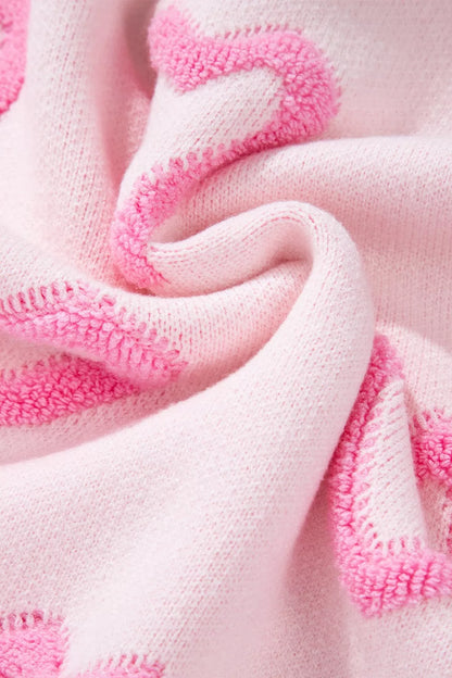 Heart Shape Bubble Sleeve Baggy Sweater