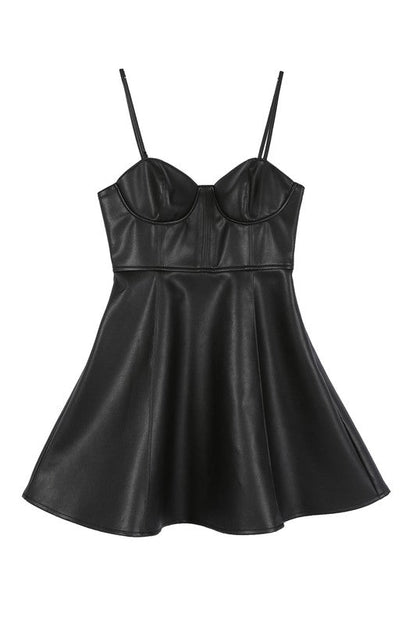 Leather bustier Mini Dress