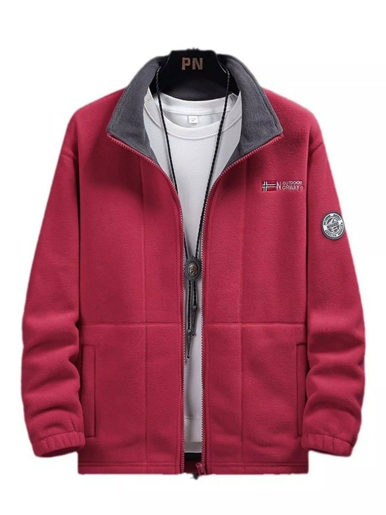 Men's Zip Up Fleece Jacket Plus Size