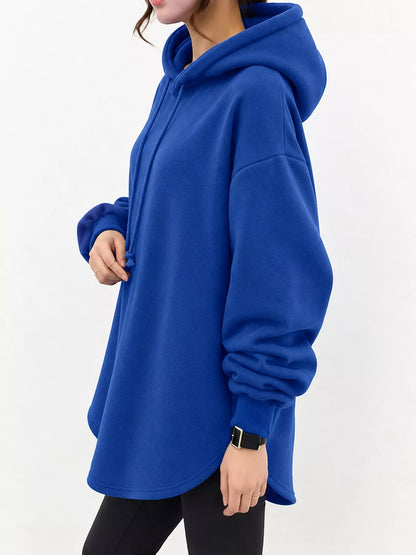 Drop shoulder drawstring hoodie, view 11