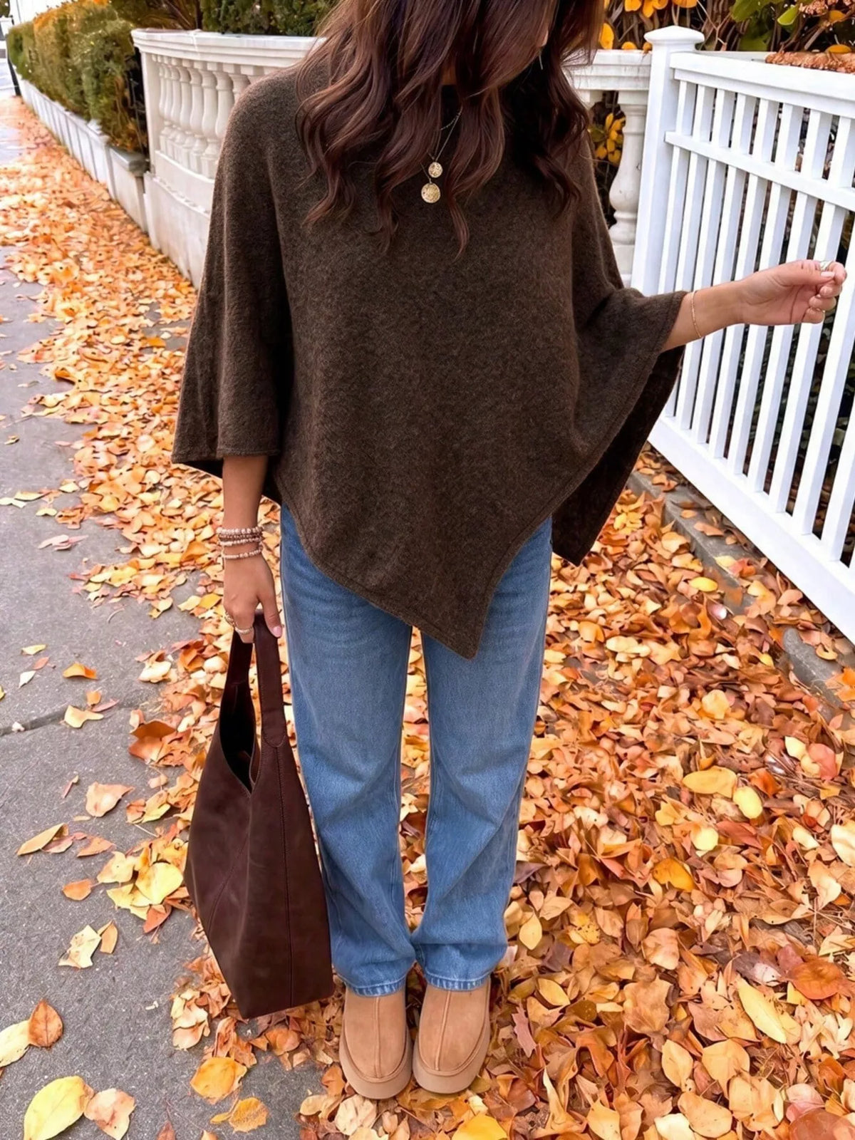 Brushed cape sweater, view 13