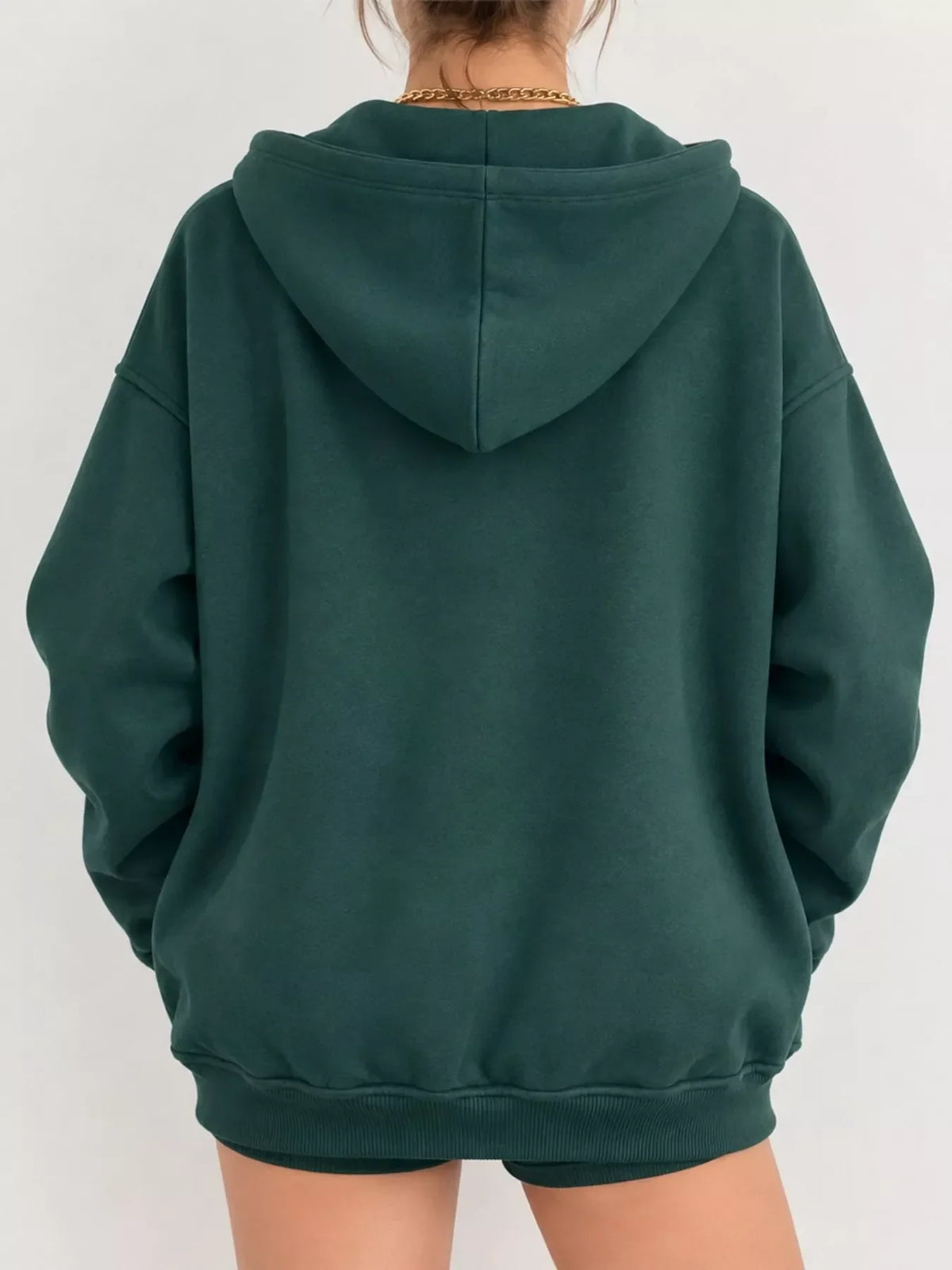 Plus size zip-up hoodie, view 6