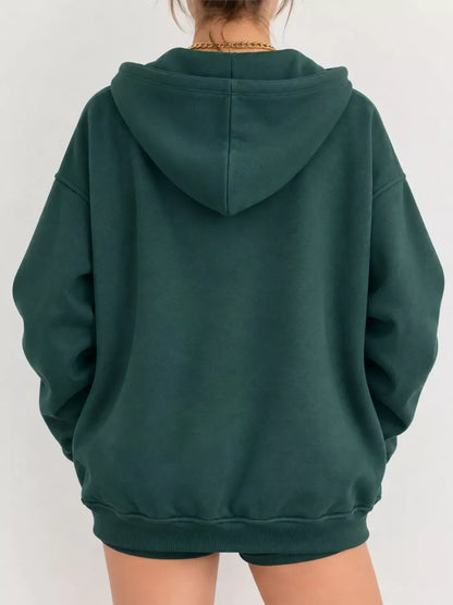 Plus size zip-up hoodie, view 6
